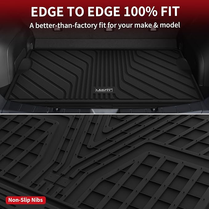 LASFIT Floor Mats & Cargo Mat Fit for Subaru Crosstrek & Impreza 2026 2025 2024, All Weather TPE Custom Fit Easy Clean Durable Floor Liners for Crosstrek & Impreza 2024-2026 Car Mats & Trunk Liner
