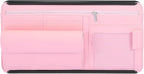 X AUTOHAUX Pink Universal Car Sun Visor Organizer Sunglasses Case Storage Pocket Hook and Loop Tape ABS PU Leather for SUV RV Truck