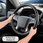 Steering Wheel Cover for Chevy Silverado 1500 2014-2018/2500 2500HD 3500 3500HD 2015-2019/ 4500HD 5500HD 6500HD 2019-2024/ Suburban Tahoe 2015-2020/ Colorado 2015-2022/ Traverse 2018-2023 Chevrolet
