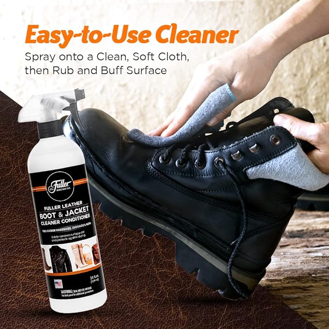 Fuller Brush Leather Boot and Jacket Cleaner Conditioner - Natural Oil Formula for Leather, Vinyl, Backpacks & Luggage - Remo
