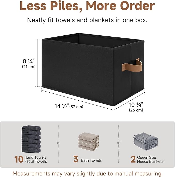 StorageWorks Storage Bins for Shelves, Closet Organizers and Storage Baskets, Fabric Clothes Organizer, Foldable Laundry Bask