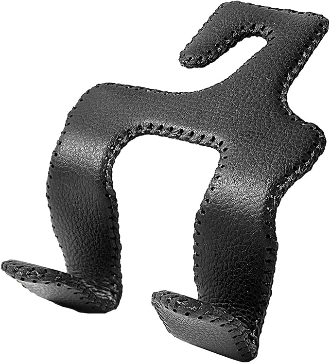 Car Headrest Hooks for Purses and Bags, Upgraded 2 in 1 Cars Back Seat Head Rest Hanger Vehicle Leather Organizer Storage Holder Hook Matching Cars Interior, 1-Pack, Black