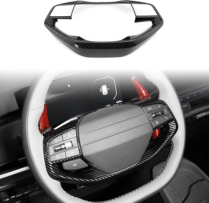 YOUTOOCAR Steering Wheel Button Frame Cover Compatible with Kia K4 25-26,Kia EV6 25-26,Kia Sportage 26,Kia EV3,Kia EV4 Accessories (1, Carbon Fiber Pattern)