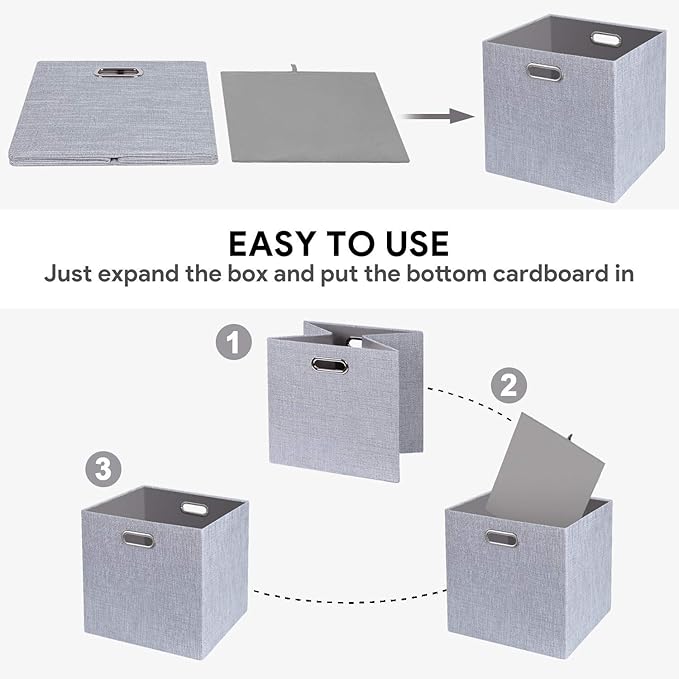 Posprica 11 Inch Cube Storage Bins for Organization, Fabric Storage Cubes Closet Storage Bins for Cube Organizer, Thick and H