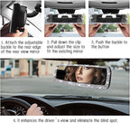 Bling Rhinestone Car Rear View Mirror - Crystal Diamond Decor for Women - Stylish Automotive Interior Accessory (Silver)