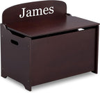 Delta Children Personalized MySize Deluxe Toy Box, Dark Chocolate