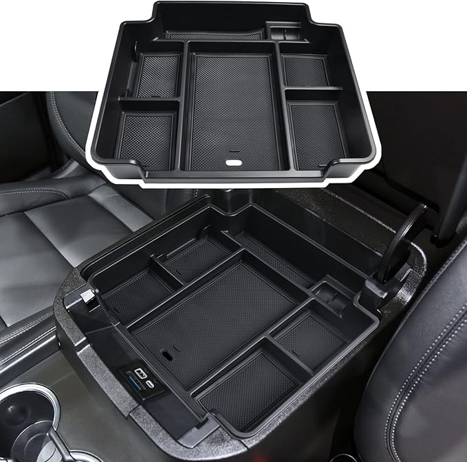 EDBETOS Full Size Center Console Organizer Tray Compatible with 2021-2026 Chevy Tahoe/Suburban and 2021-2024 GMC Yukon, Fit Standard Console with Charging Socket Only, NOT for Power Sliding Console.