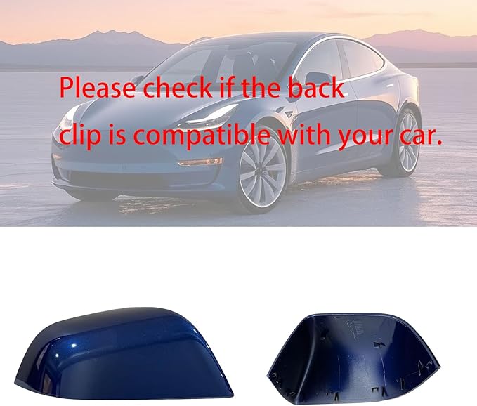 Compatible with Tesla Model 3 Side Mirror Cover Replacement 2017 2018 2019 2020 2021 2022 2023 2024 2025, Right Passenger Side Rearview Mirror Cover Cap for Model 3 Accessories(Blue)
