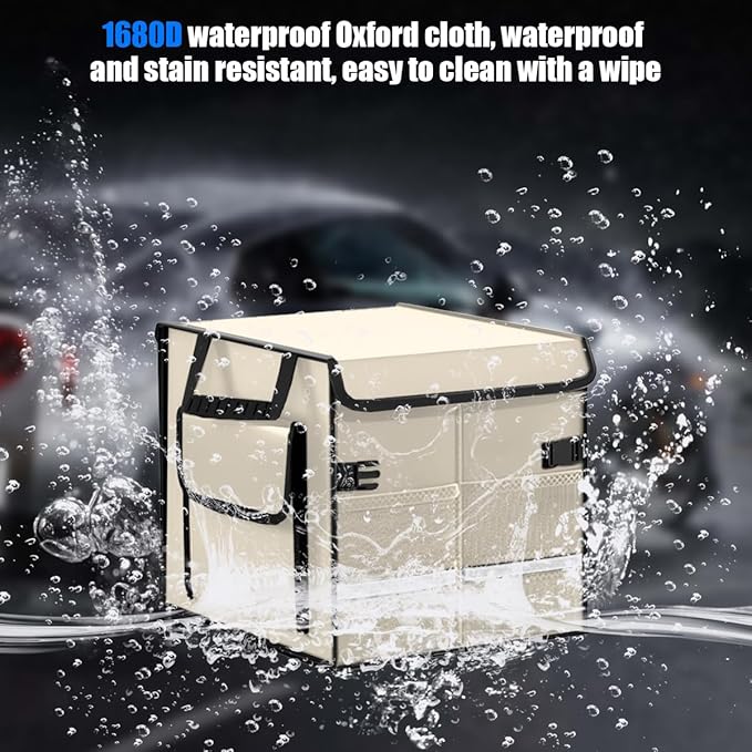 Car Trunk Organizer, Collapsible Multi Compartment Waterproof Sturdy Vehicle Trunk Container Box, Sturdy Automotive Interior S