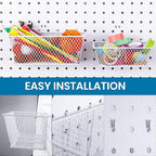 Sieral 4 Pcs Pegboard Baskets Metal Wire Shelf Baskets Peg Board Organizer Accessories Wall Mount Organizer Attachments for G