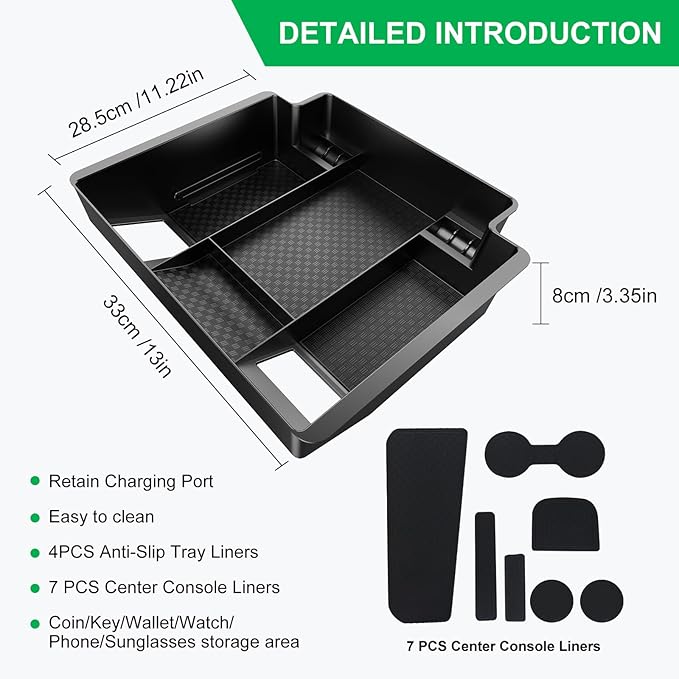 Center Console Organizer for 23-25 Chevy Silverado & GMC Sierra 1500, Refreshed 22-25 Silverado/Sierra 1500 Models, 24-25 Silverado/Sierra 2500HD 3500HD(Full Console w/Bucket Seats ONLY)