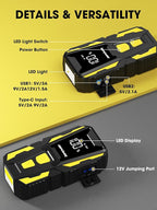 DBPOWER 5000A Jump Starter, 74Wh Car Battery Jump Starter for Up to 10.0L Gas and 8.0L Diesel Engine, 12V Portable Jump Box