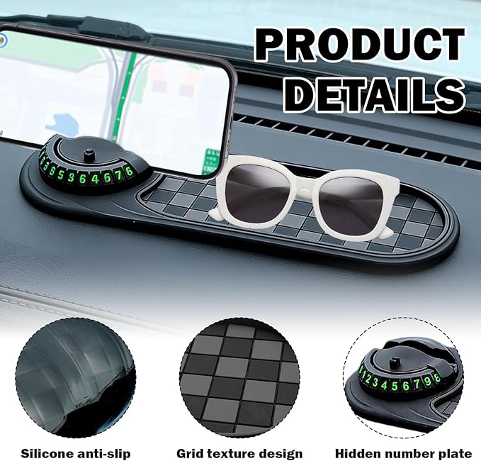 Multifunctional Car Anti-Slip Mat, Multifunction Car Anti-Slip Mat, Multi Function- Universal Non-Slip Dashboard Pad to Secur