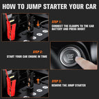 AsperX 6000A Car Jump Starter, Battery Jumper Starter Portable for 12V Vehicles (for All Gas or up to 12L Diesel) - Car