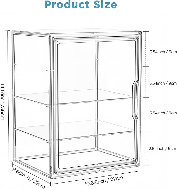 HBlife Baby Bottle Storage Organizer for Countertop Cabinet, 3 Tiers Adjustable Clear Acrylic Bottles Storage Station Case Bo