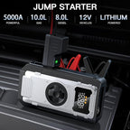 5000A Portable Car Jump Starter with Air Compressor, 150PSI Car Battery Jump Starter (10.0L Gas/8.0L Diesel Engines),12V