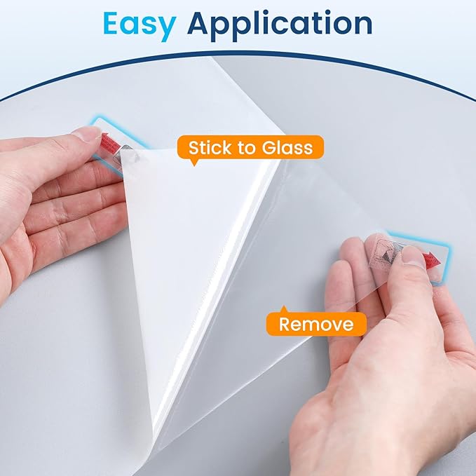 DOWELL Window Privacy Film, Frosted Glass Window Film, Static Cling Non-Adhesive Glass Clings, Sun Blocking Opaque Door Coverings, Reusable Door Sticker for Bathroom Home Office, White, 35.4" x 78.5"