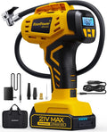KeenPower Tire Inflator Portable Air Compressor - Super Fast - 21V Rechargeable Battery Powered Handheld 160PSI Tire Inflator, Dual Power Supply Modes, Portable Air Pump for Car Motorcycle E-Bike