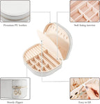 ProCase Travel Size Jewelry Box, Large Portable Seashell-Shaped Jewelry Case, 2 Layer Jewelry Organizer in PU Leather for Wom