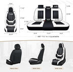 Coverado Seat Covers, Car Seat Covers Full Set, Leather Seat Covers for Cars, Car Seat Protector, Black Car Seat Covers Front