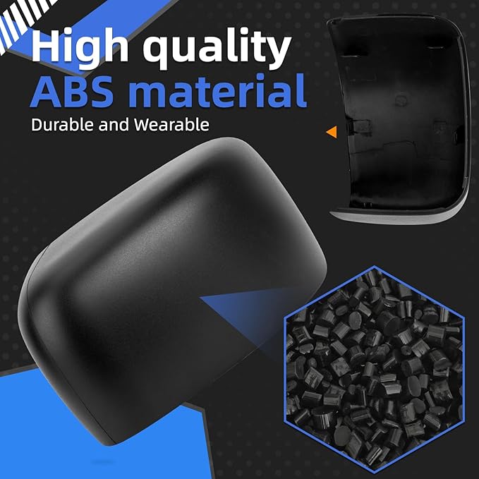 Driver Side Mirror Cover Replacement for Jeep Renegade 2015 2016 2017 2018 2019 - Left Side Mirror Covers, Rear View Mirror Cap Accessories Without Lamp, Textured