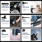 Car Vacuum Handheld Vacuum Portable Cordless, 18000Pa 5 in 1, 100W Brushless Motor, High Power Vacuum Cleaner with Window Bre