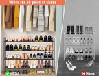 MISSLO 4 Tier Long Shoe Organizer for Closet Shoe Rack for Bedroom Closet Floor Shoe Shelf for Entryway Storage Stackable Wid