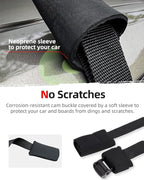 Abahub Soft Roof Rack Pads with 2 Tie Down Straps, 2 Tie Down Ropes, 2 Hood Loops and Storage Bag, for Surfboard, Kayak, Canoe, Heavy Duty Universal Car Roof Racks System