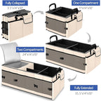 Trunk Organizer with Built-in Insulated Leak Proof Cooler Bag,Collapsible Cargo Organizer for SUV with Non Slip Bottom