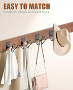 Livelab Cowboy Hat Holder, (4 Pack) Cowboy Hat Rack for Wall Mount, Metal Hat Organizer Storage Cowboy Hats Hanger Hooks for 