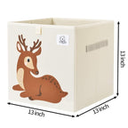 CLCROBD Foldable Animal Cube Storage Bins Fabric Toy Box/Chest/Organizer for Toddler/Kids Nursery, Playroom, 13 inch (Deer)