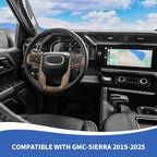 Steering Wheel Trim Cover Compatible with GMC-Sierra 1500 2019-2025 & GMC-Sierra 2500HD/3500HD 2020-2024, for GMC-Yukon 2021-2024, Wood Grain