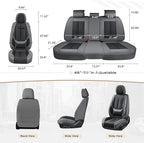 Coverado Car Seat Covers Full Set, Car Seat Protector Waterproof, Nappa Leather Car Seat Cushion, Seat Covers for Cars, Front