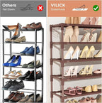 VILICK 11 Tiers Tall Wide Shoe Rack 55 Pairs Large Capacity Sturdy Durable Shoe Rack for Closet Metal Shoe Organizer Shelf wi