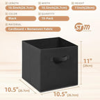 STORAGE MANIAC Storage Cubes, 11 Inch Collapsible Storage Bins with Handles, 10 Pack Fabric Foldable Bins for Organization, D