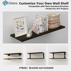 Floating Shelf Board for Wall 5/8" – No Brackets – 24" L x 12" W x 0.6" T Ash Melamine Wood Floating Shelves for Bathroom, Ki