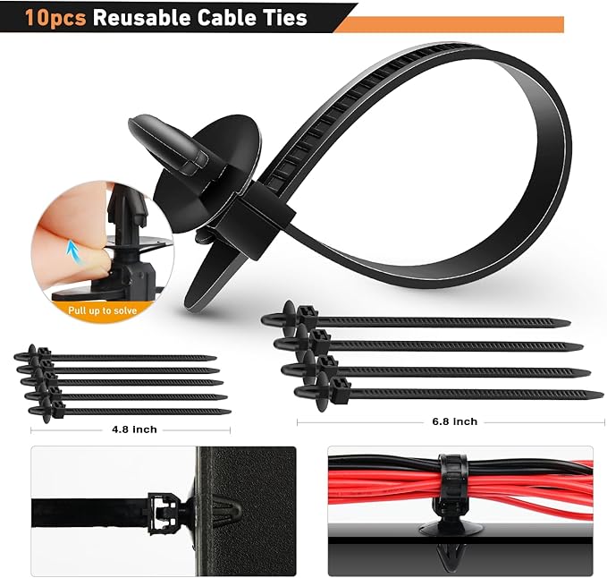 GOOACC 975Pcs Car Push Retainer Clips & Auto Fasteners Assortment 33 Most Popular Sizes Bumper Fender Rivets with Cable Ties 