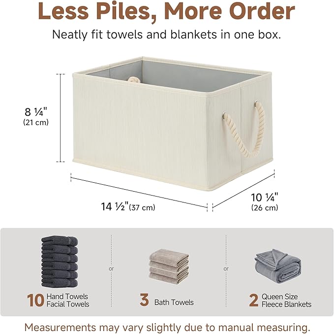 StorageWorks Storage Baskets for Shelves, Fabric Storage Bins, Closet Organization and Storage Basket, Foldable Organizer Bin