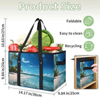 Reusable Grocery Bags Heavy Duty Shopping Bags Foldable Large Tote Bags with Long Handles & Hard Bottom