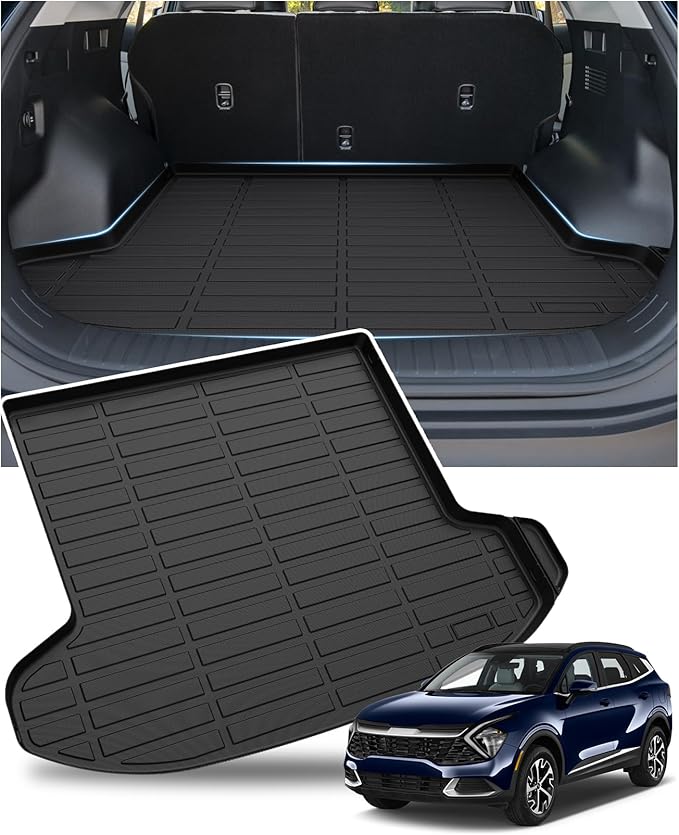 Sunsdrew Trunk Cargo Liner for 2023-2025 Kia Sportage Accessories (Include Hybrid), Rear Cargo Mat Trunk Mat All Weather Protection TPE Rubber Raised Edge (Not for PHEV)