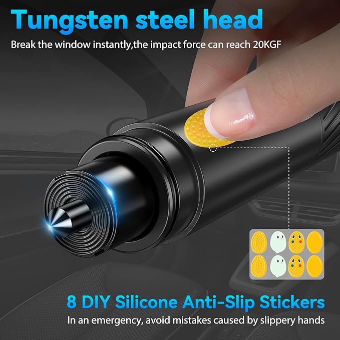Car Window Breaker Tool - Upgraded Safe Hammer Glass Breaker, Car Hammer Seatbelt Cutter Window Breaker Emergency Escape Tool