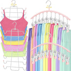 TomCare 360° Swivel 2 Pack Tank Top Hanger and 2 Pack Leggings Organizers Space Saving Sport Bras Organizer Metal Yoga Pants 