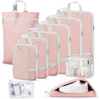 Percover Compression Packing Cubes 10-Piece Set, Packing Cubes Compression for Travel with Toiletry Bag, Laundry Bag & Shoe B