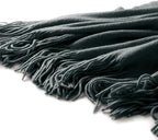 Homiest Decorative Knitted Throw Blanket With Fringe, Lightweight Acrylic Knit, Soft & Cozy Tassel for Couch Sofa Bed (Charco