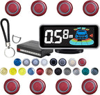 Backup Parktronic System Car Auto Vehicle Reverse with 8 Parking Sensors kit, LCD Display, Distance Detection (Meter/Foot Switchable), Buzzer Alarm and Voice Prompt Function（Red）