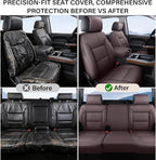 Coverado Chevy Silverado Seat Covers, Leather Car Seat Covers Custom Fit for Chevy Silverado GMC Sierra 2014-2018 1500, 2015-