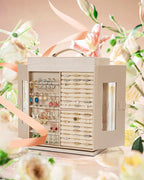 AKOZLIN Jewelry Box 360° Rotating 6-Tier Functional Jewelry Storage Case Organizer for Women Girls Ring Necklace Earring Brac