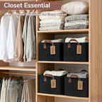 CHICVITA 4 Pack Storage Baskets for Shelves, Collapsible Fabric Closet Storage Bins with Metal Frame, Towel Organizer for Liv