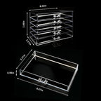 Clear Acrylic Jewelry Storage Box, Earring Jewelry Organizer with 5 Drawers, 5-Layer Jewelry Box for Women, Earring Display H