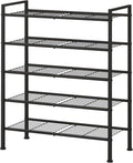 5-Tier Shoe Rack, Metal Storage Shelves for Closet Entryway, Tall Narrow Unit for Small Spaces, Multi-Purpose Organizer for B